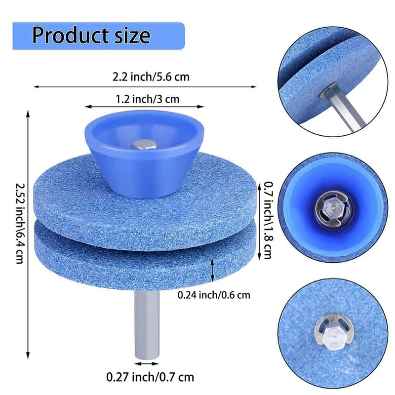 

4 Pcs Double Layer Corundum Lawn Mower Blade Sharpener & 30 Pcs Hole Opener Set Diamond Glass Hole Opener Drill Bit