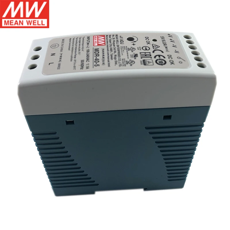Оригинальный импульсный источник питания MEAN WELL MDR 40 5 30 Вт В на DIN рейку 110 В/220