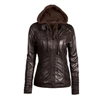 faux leather basic womens jacket female winter motorcycle jackets faux leather pu hoodies outerwear dropshipping