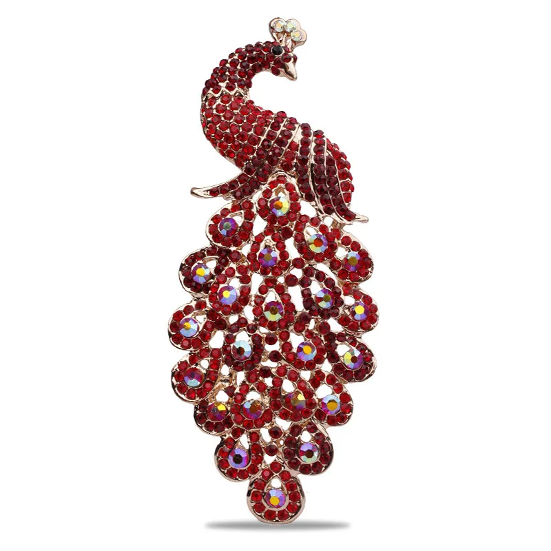 Большой размер 120 мм Высота красивый и роскошный павлин брошь булавки для платья