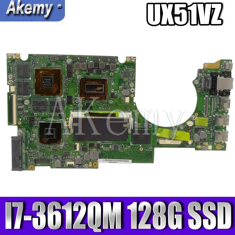 

Akemy For Asus UX51VZ UX51VZA UX51V U500V Loptop Motherboard mainboard tested 100% work with I7-3612QM 128G SSD UX51VZH