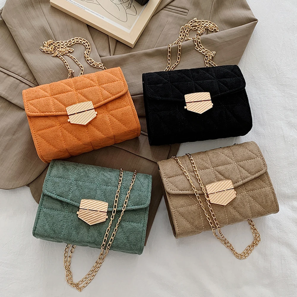 

Solid Color Shoulder Messenger Bags Women Handbags Totes Bags Fashion Casual Woolen Crossbody Bags Clutch Bags