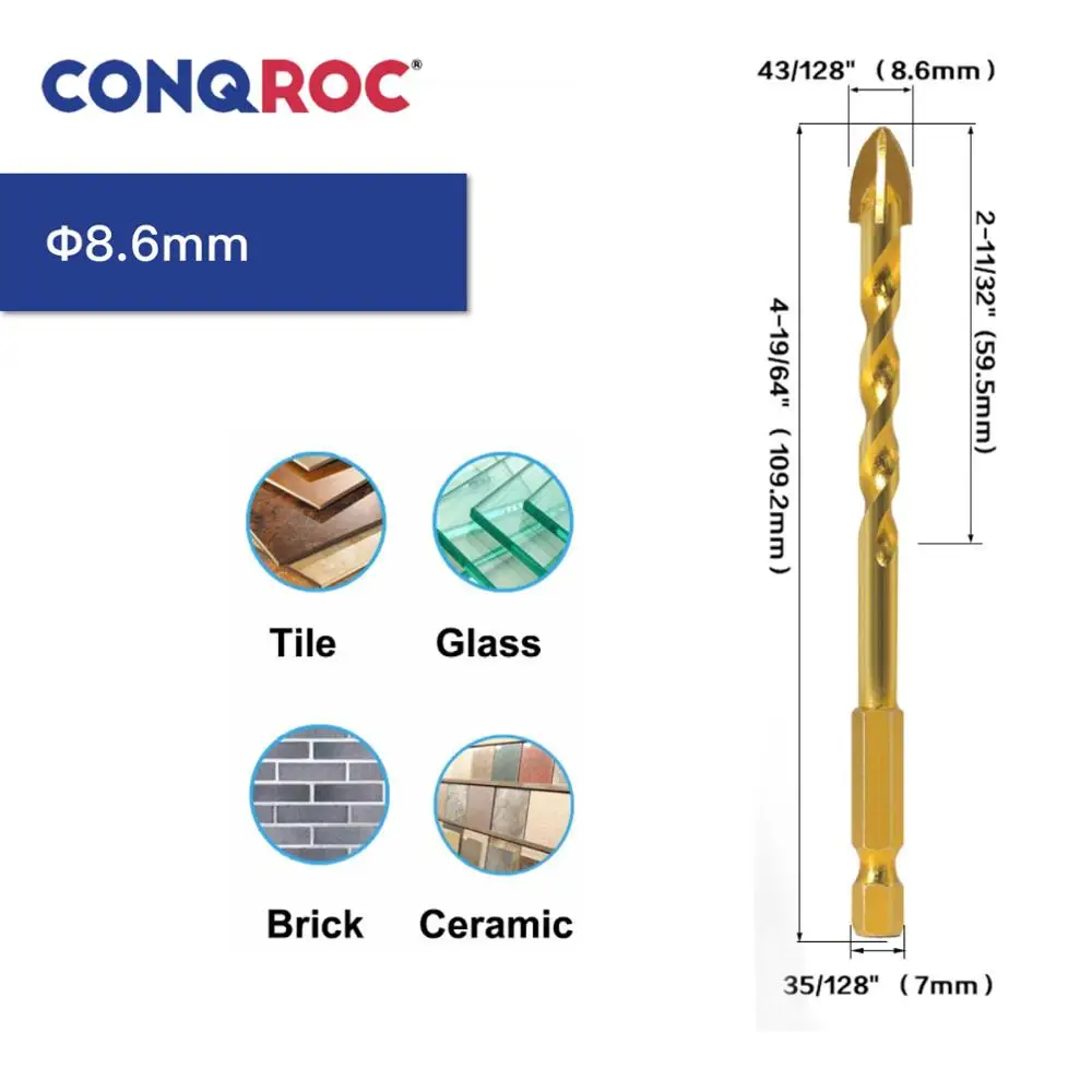 5 шт. сверло для стеклянной плитки крестовая головка карбид вольфрама с