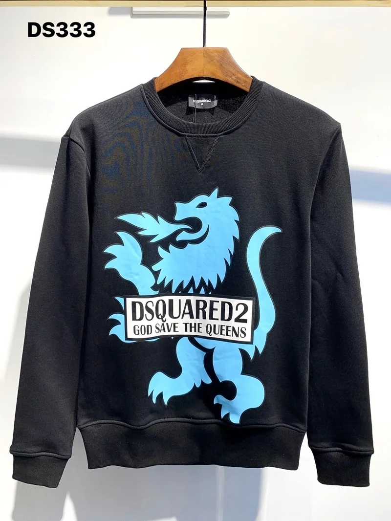 

New Dsquared2 Men's Hip Hop Long Sleeve Cotton High Quality Women/Men's Clothes Crew Neck Printed Letter Street T-shirt