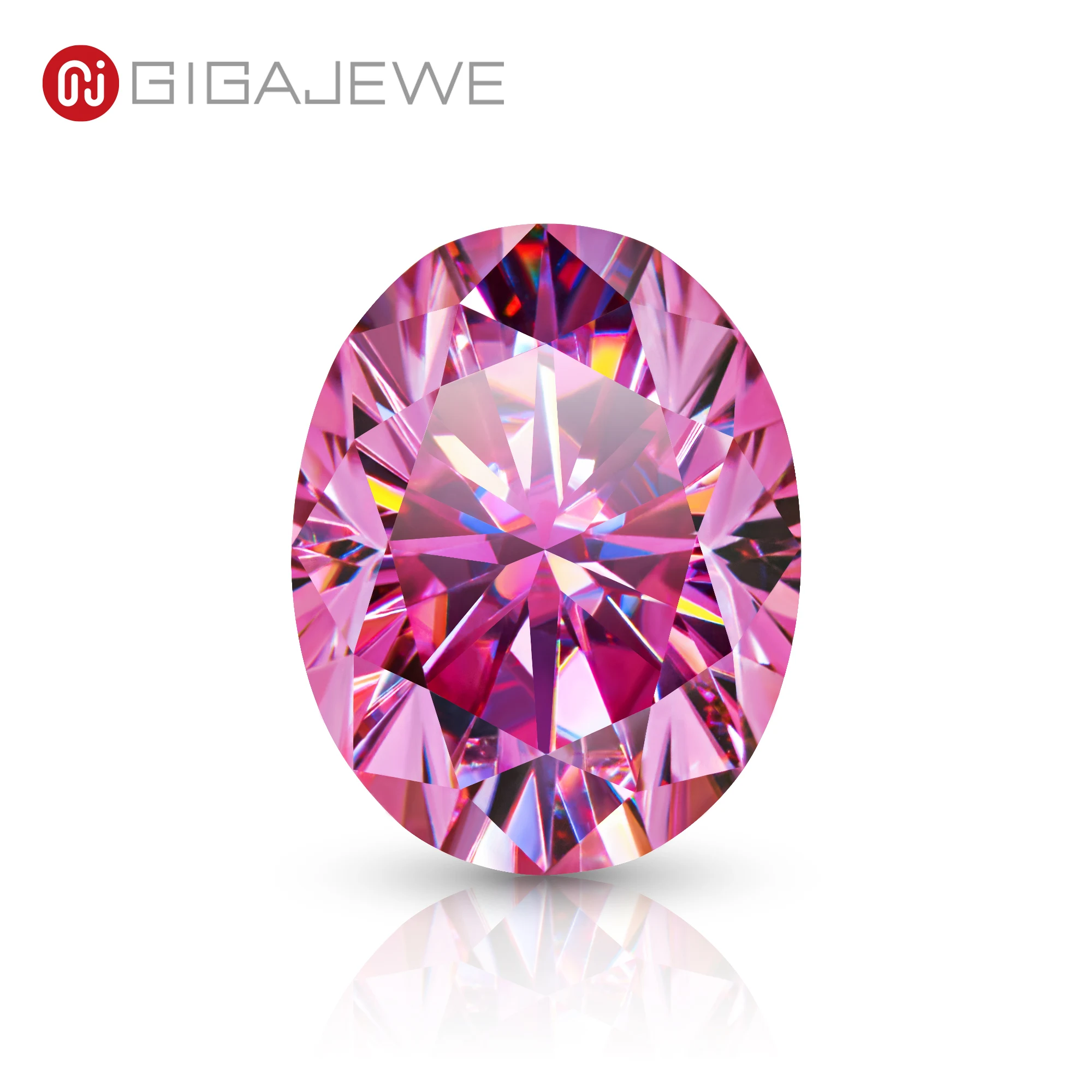 GIGAJEWE Moissanite ручной резки Овальный Красный Розовый цвет VVS1 Премиум драгоценные