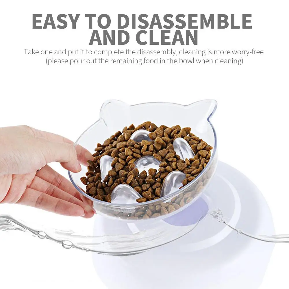 Водонепроницаемая прозрачная миска для кошек двойного назначения контроля