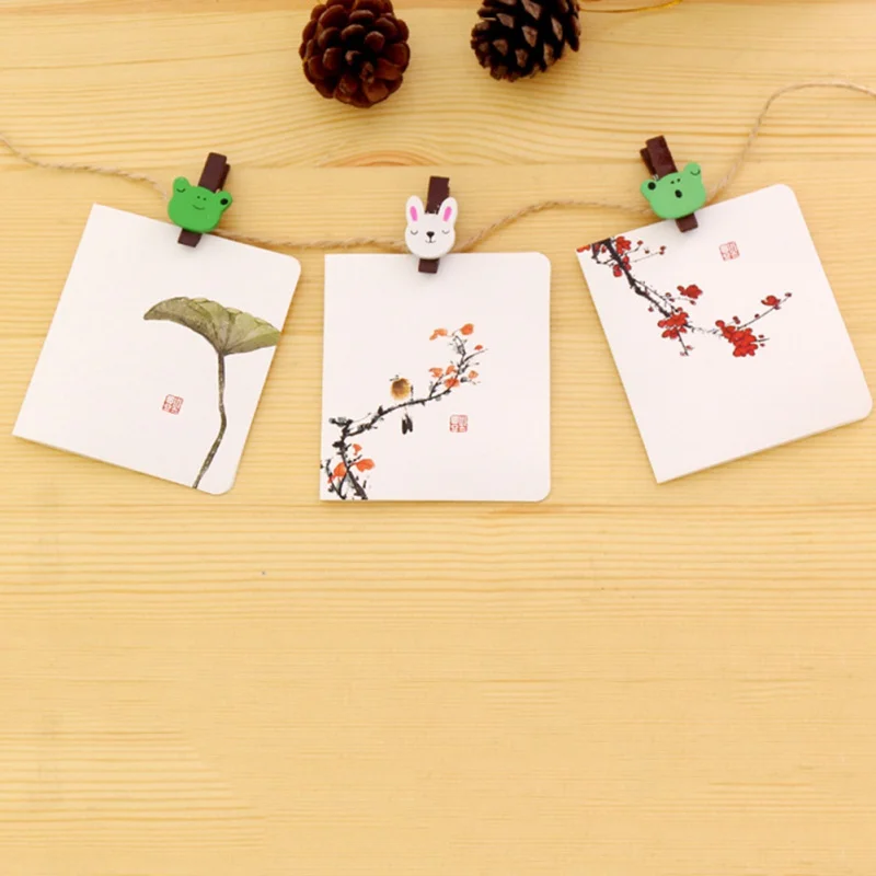 Классический китайский стиль поздравительные открытки пустые карты сложенные