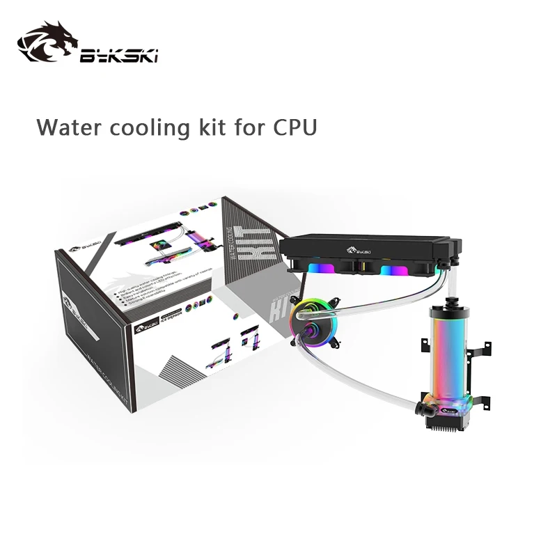 Bestellen Bykski Flüssigkeit Kühler Kit Für INTEL AMD CPU/Schlauch Kühlung Bündel/Weichen PU Kit Kupfer 240mm Kühler 120 FAN / AURA RGB Unterstützung