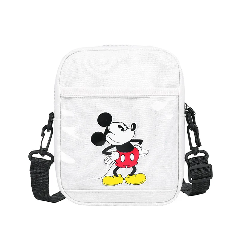 

Disney women's bag fashion cartoon cute Mickey Mouse print canvas bag literature Simple Shoulder Bag cross mobile phone bag