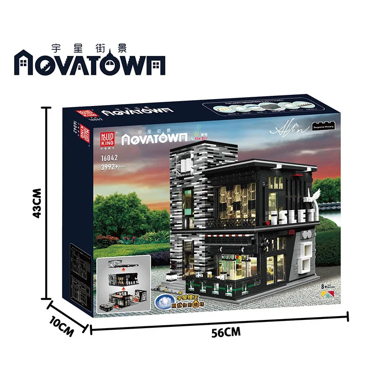 

MOULD KING MOC 16042 Street View Series Bar Model Clear Bar Building 3992pcs Block Assembly Toy Children Set Gift MOC-53084