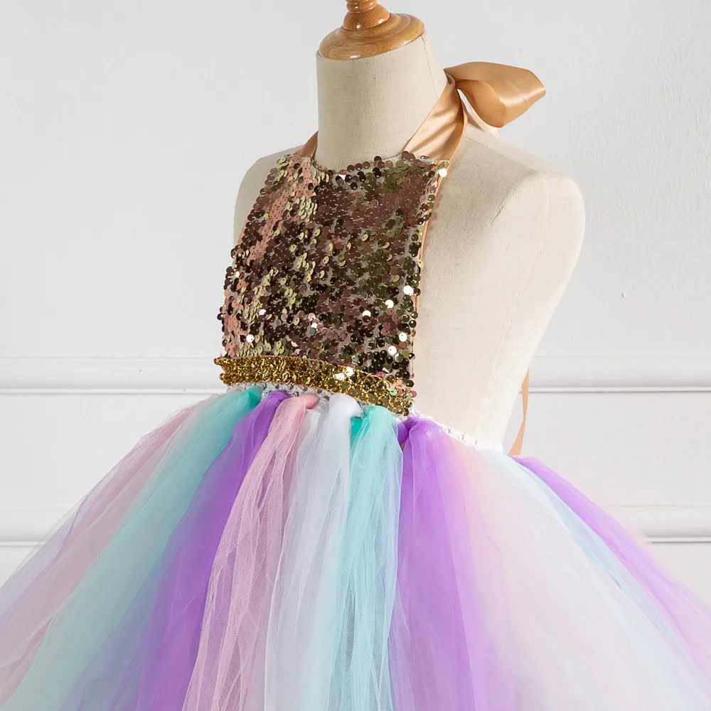 /Единорог) Детский Пижамный костюм на день рождения вечерние платья для девочек с