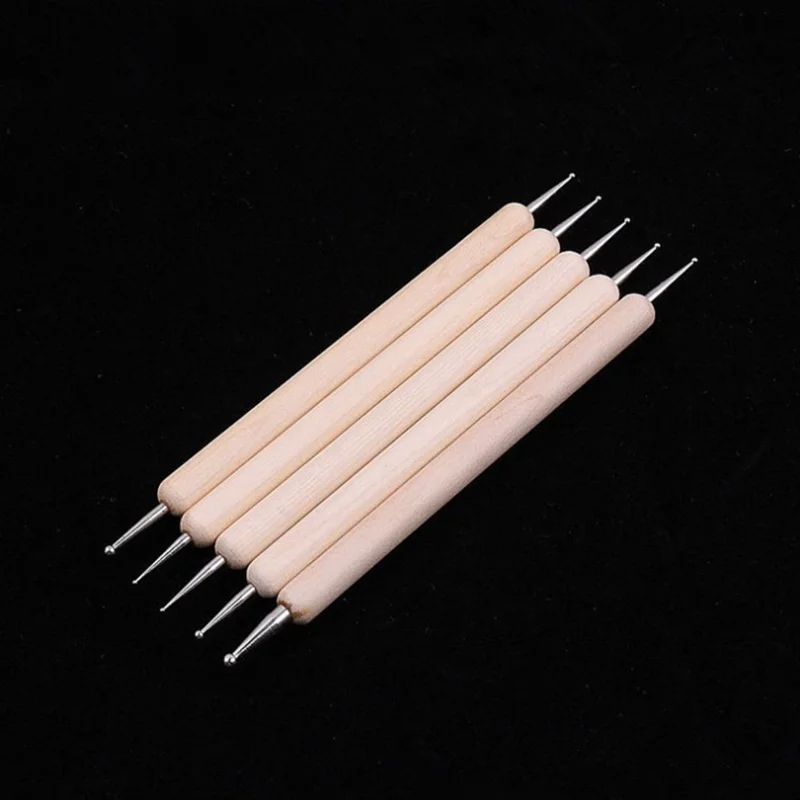 5 шт. 2 способа деревянная ручка для рисования стразы палитра дизайна ногтей