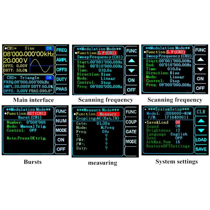 

JDS6600-60M 60MHZ Dual-channel Arbitrary Waveform Signal Generator DDS Function Counter Digital Control Frequency Meter