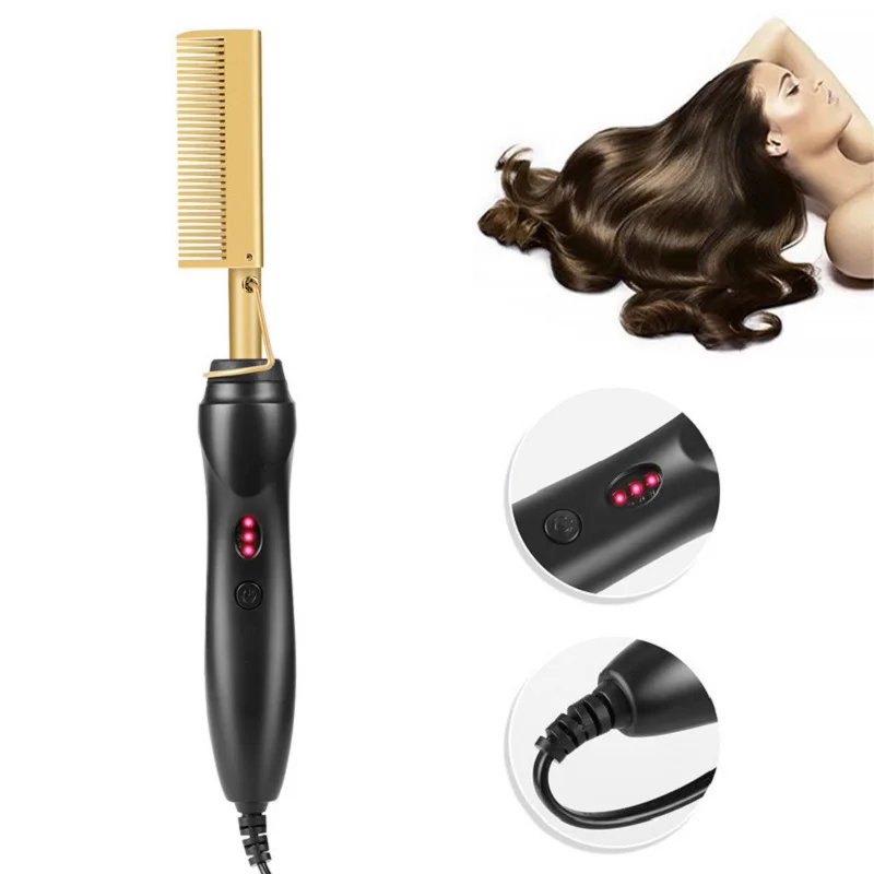

Hair Straightener Hot Comb Straightening Brush Wet Dry Dual Use Hair Straight Styler Corrugation Curling Iron Comb Hair Curler