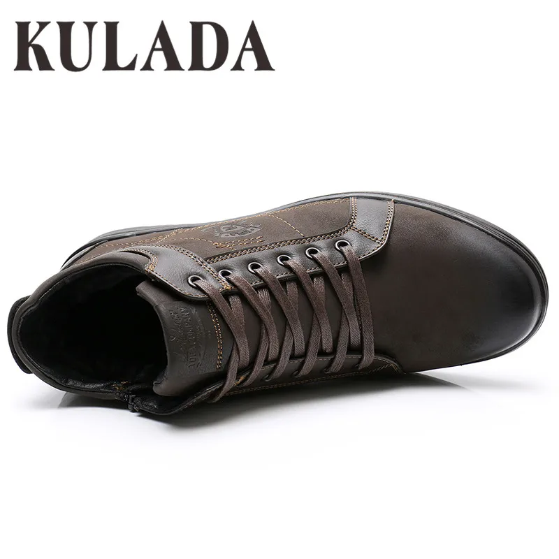 KULADA/Лидер продаж Мужские ботинки наивысшего качества Зимние ботильоны на