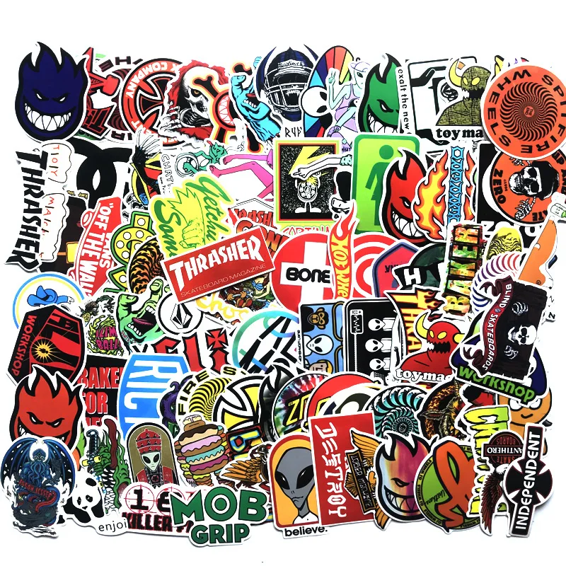 

100 cool skateboard 2022 fashion Stickers For Suitcase Skateboard Laptop Luggage Fridge Phone Car Styling DIY Decal stickers
