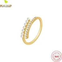 925 sterling silver zircon shell fake pearl open rings for women light luxury style 18k gold female fine jewelry