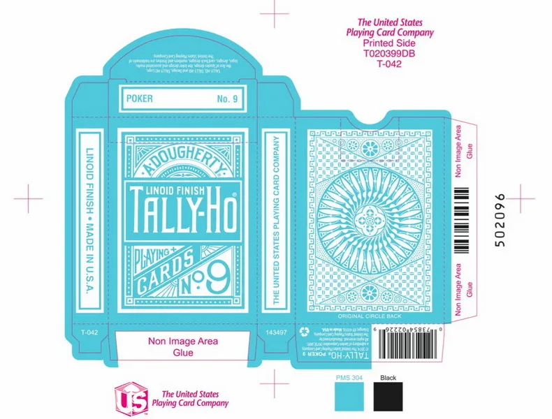 Tally Ho обратный Прекрасный Игральные карты круг обратно красочные палубе Ellusionist