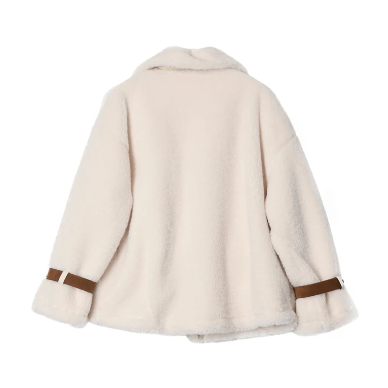 

2020 Winter Lamb Wool Coat Women Warm Thicken Soft Loose Solid Jacket Outer Female Elegant Fashion Streetwear Oversize Overcoat