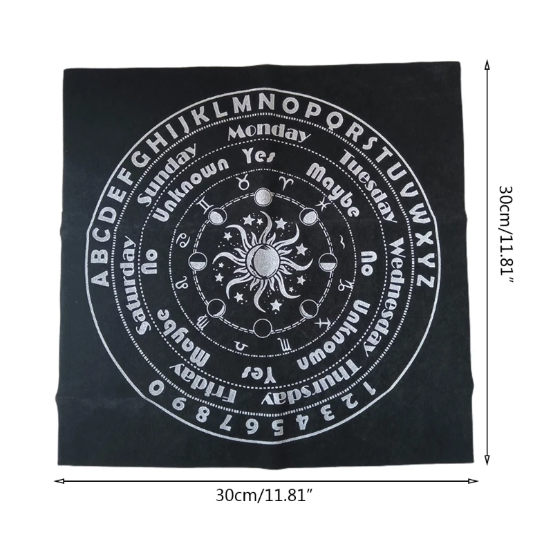 

30x30cm Art Pagan Altar Cloth Tablecloth Pendulum Chart Divination Game Card Pad