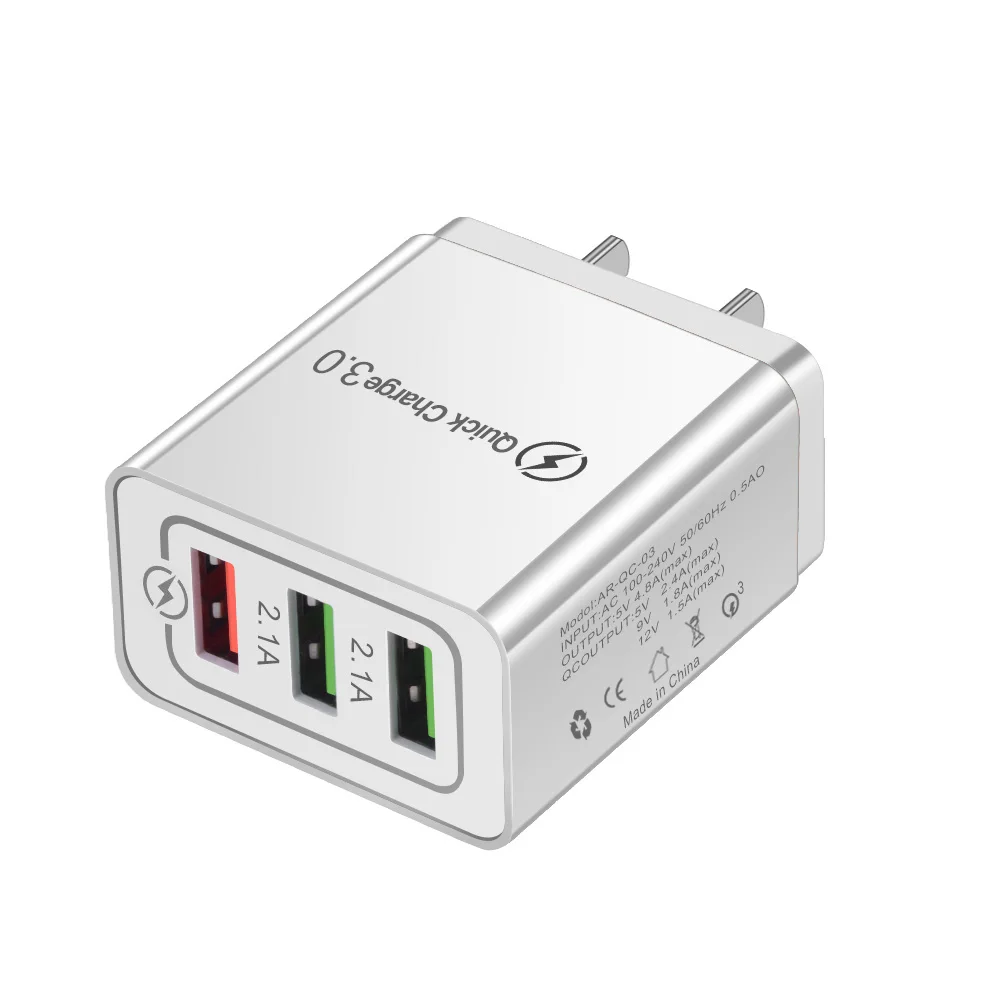 Crauch 18 Вт Быстрая зарядка 3,0 быстрое USB зарядное устройство для Xiaomi samsung s9 3U EU US Plug qc 3,0 настенное зарядное устройство для huawei iPhone x - Тип штекера: White