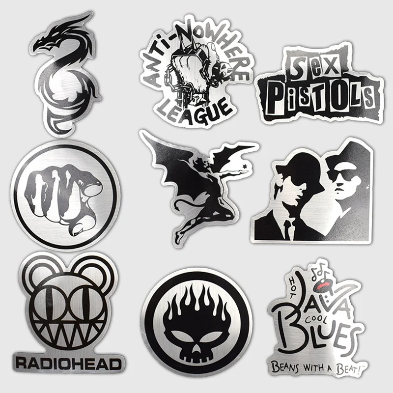 Наклейки Металлические черно белые граффити 50 шт.|Наклейки для творчества| |