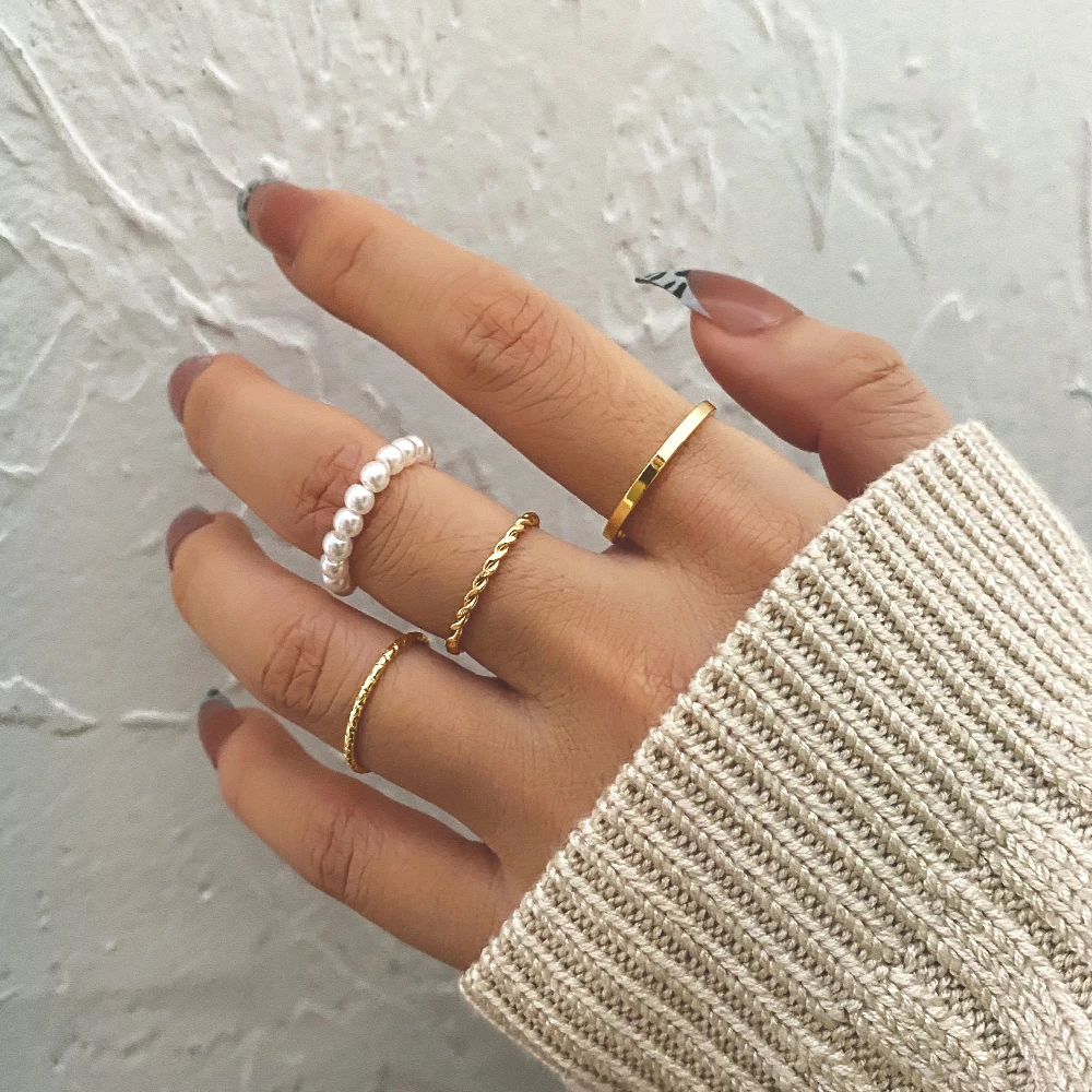 FNIO Kpop Симпатичные Многослойные Бусины Имитация Жемчуга Регулируемая веревочная