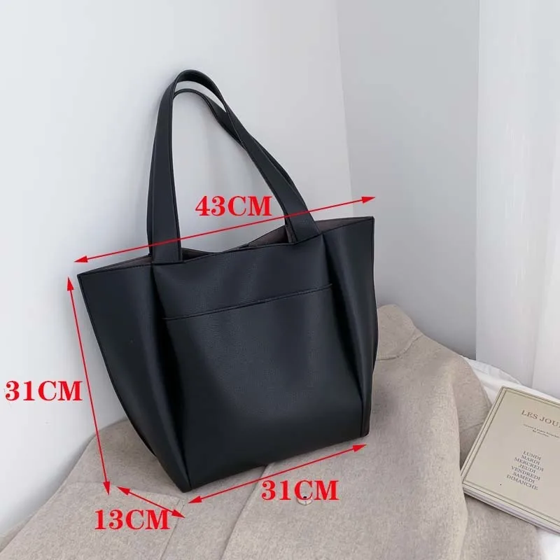 

Hot Sell Totes Pu Leather Shoulder Shopping Bags For Women's Shopper Daily Handbag Female Casual Large Capacity Travel Tote Bags