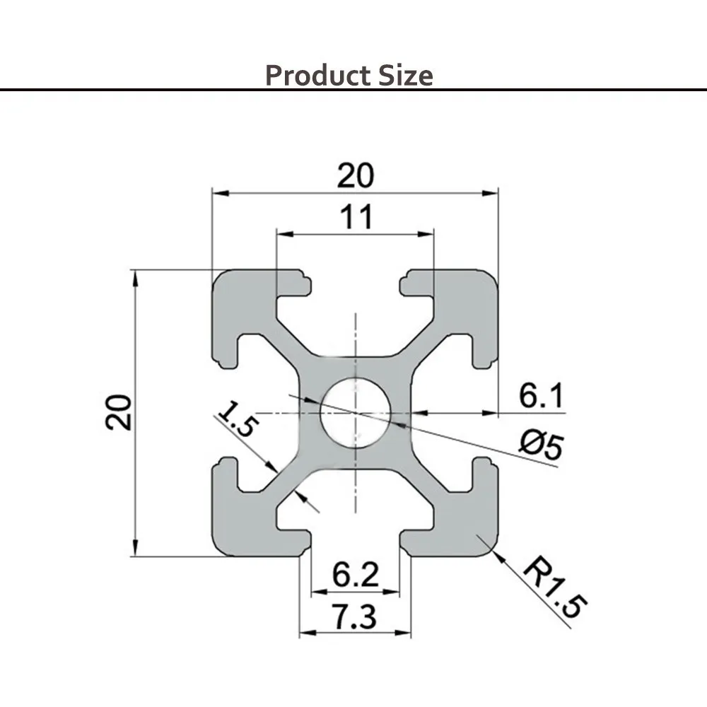 2 шт./лот 2020 Экструзия алюминия по европейскому стандарту анодированный линейный