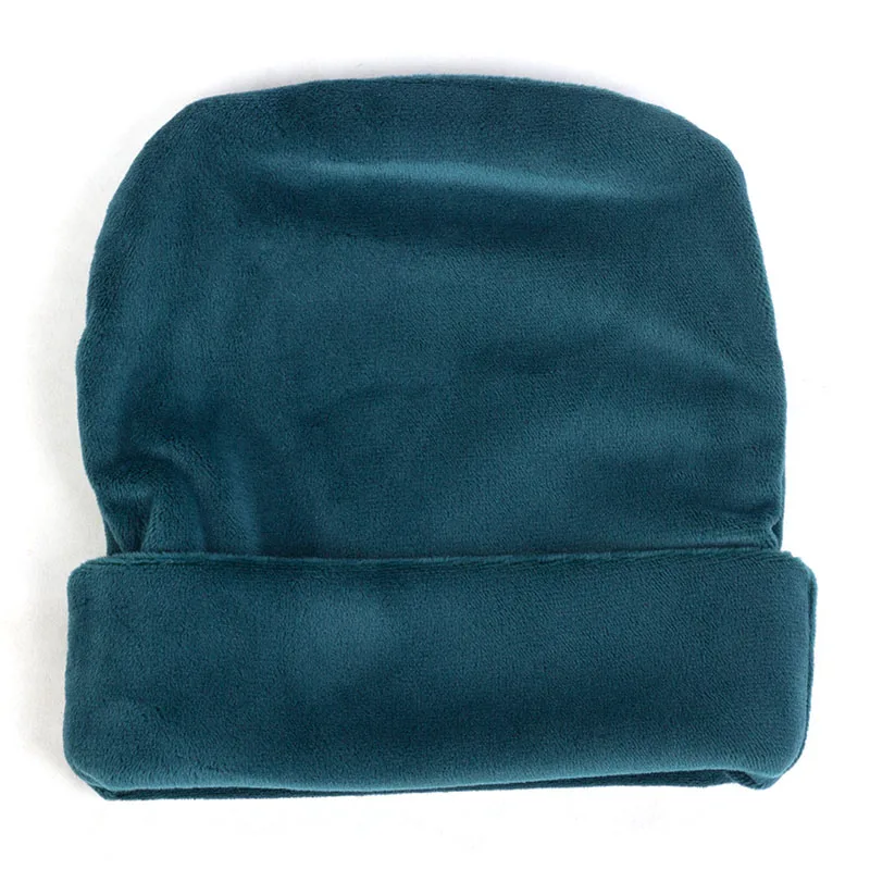 Dark Blue Geebro новые зимние толстые теплые бархатные шапочки шапки для новорожденных маленьких мальчиков и девочек мягкий хлопок для малышей Мягкие Твердые крышки - Цвет: Dark Blue