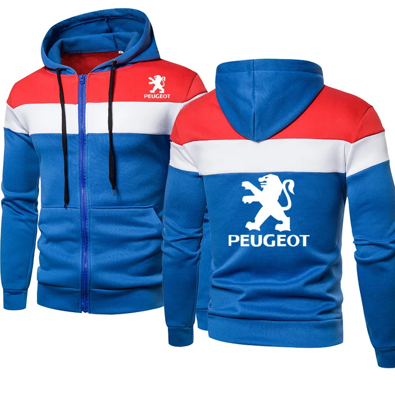 

Spring Autumn Men's Zip Jacket Peugeot Car Logo Printing Splicing Men Clothing Cotton Fashion casual High Quality Men's jackets