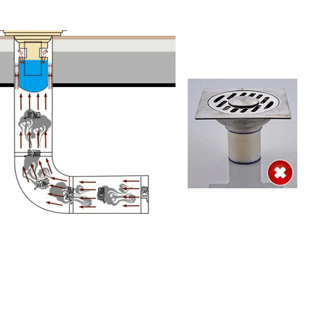 

304 Stainless Steel Floor Drain Deodorant Bathroom Washing Machine Head Double-Way Dual-use Floor Drain