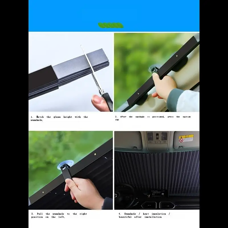

for Sun Shade Parasole Auto Parasol Parabrisas Delantero Car Window Accesorios Coche Interior Retractable Windshield Sunshade