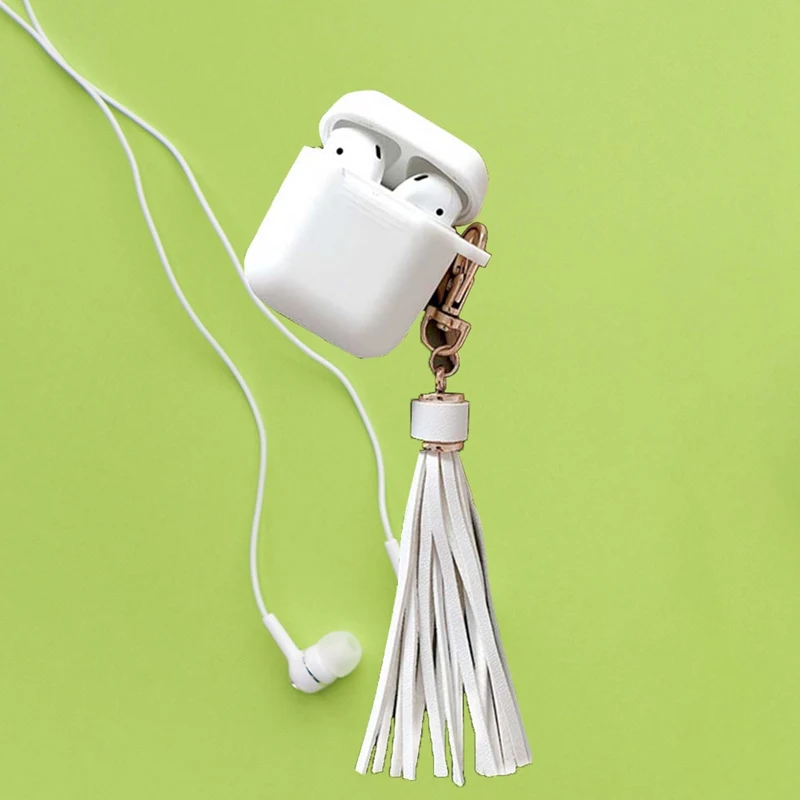 Модный силиконовый чехол наушники для Apple Airpods Bluetooth беспроводные наушники защитный чехол для кожи прикрепить Кисточки Брелок