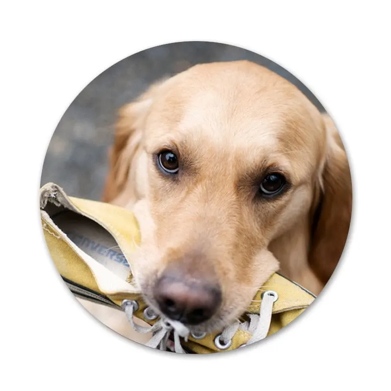 

58mm Labrador Dog Icons Pins Badge Decoration Brooches Metal Badges For Backpack Decoration