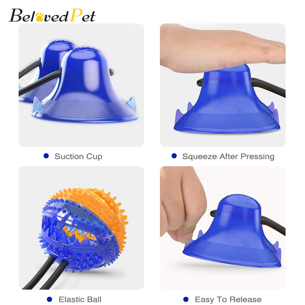 

Mulitifunction Dog Toy PetDouble Suction Cap Dog Pull Ball Molar Teeth Dog Food Dispensing Chew Ball Dog Teeth Brush IQ Training