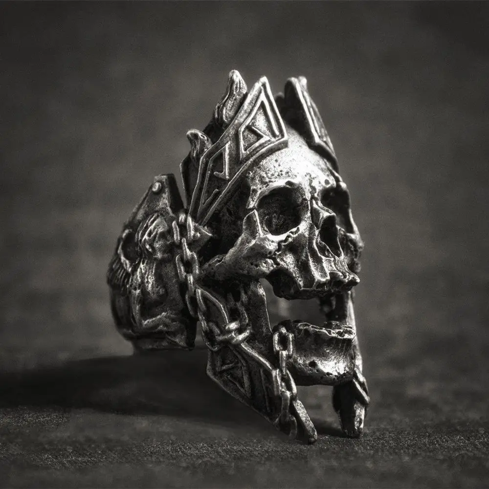 EYHIMD уникальные Боги войны Ares Skull кольца в стиле панк рок Warrior кольцо из