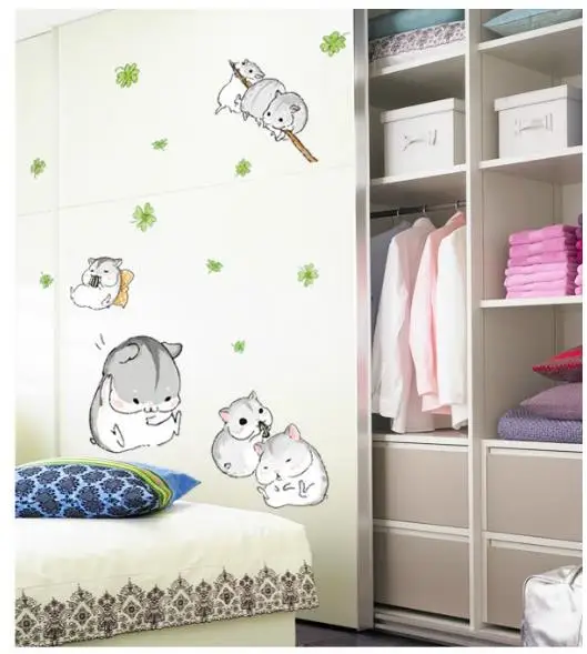 Милый хомяк Тоторо наклейки на стену Детская комната мультфильм каваи фрески