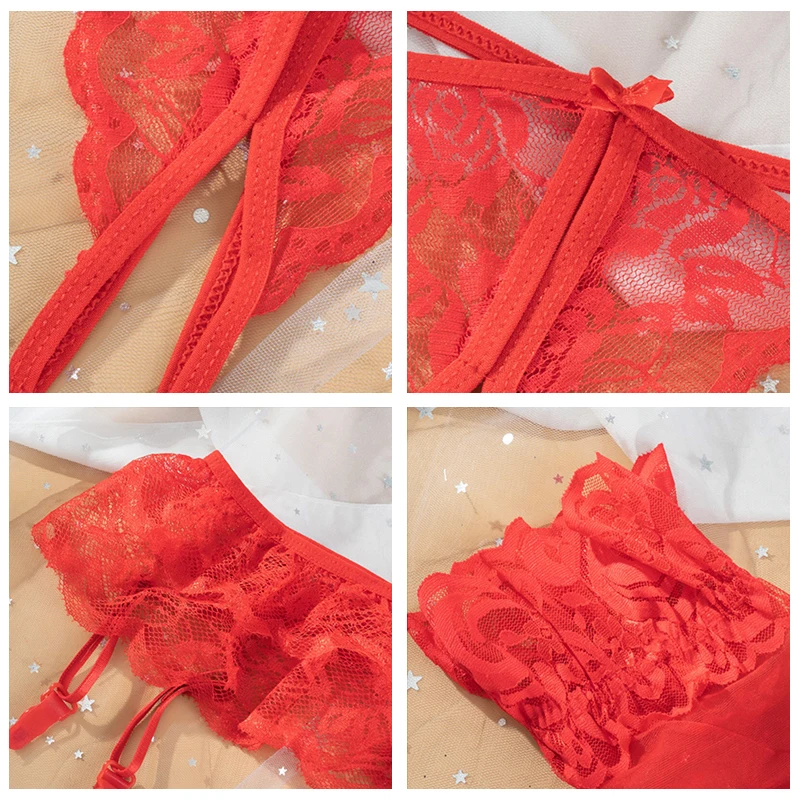 Комплект женского нижнего белья из 5 предметов Привлекательный комплект с