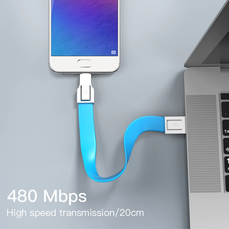 

ihuigol Short USB Cable Fast Charging For iPhone 11 12 Micro USB Type-c For Samsung Huawei Xiaomi with Keychain Data Sync Cord