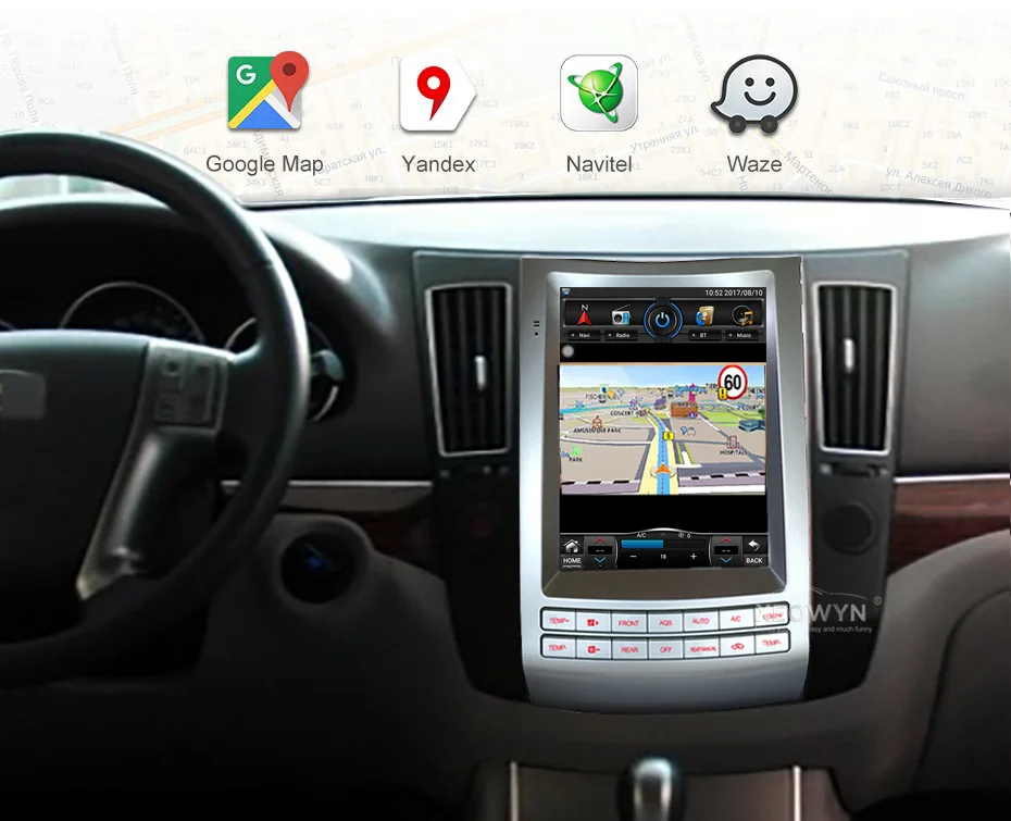 Вертикальный экран Tesla стиль Android 6,0 10,4 дюймов Автомагнитола для HYUNDAI Ix55 навигация Gps Мультимедиа