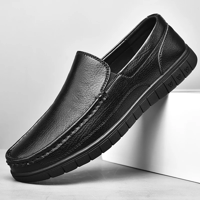 

Men Leather Dress Business Office Slip-on Shoes Mens Wedding Party Loafers Men's Casual Flats Business Formal Shoes