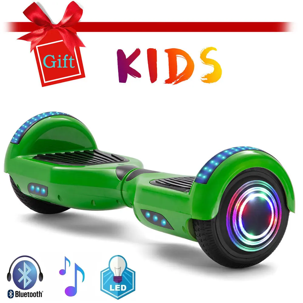 ХОВЕРБОРДА зеленый 6 5 Дюймов Электрический скутер Bluetooth светодиодный скейтборд