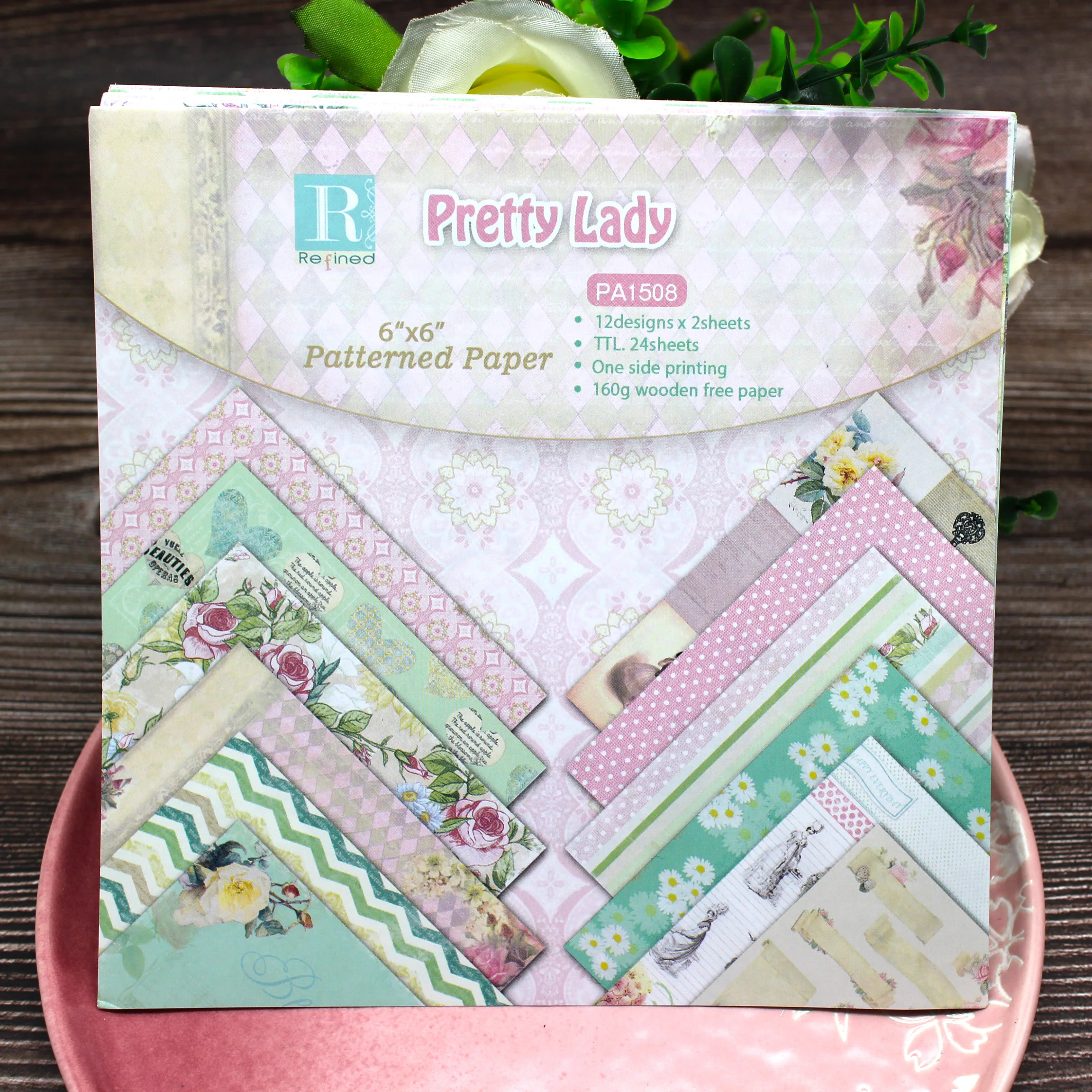 Красивая Леди розовые ледяные цветы Любовь односторонний рисунок бумага Оригами