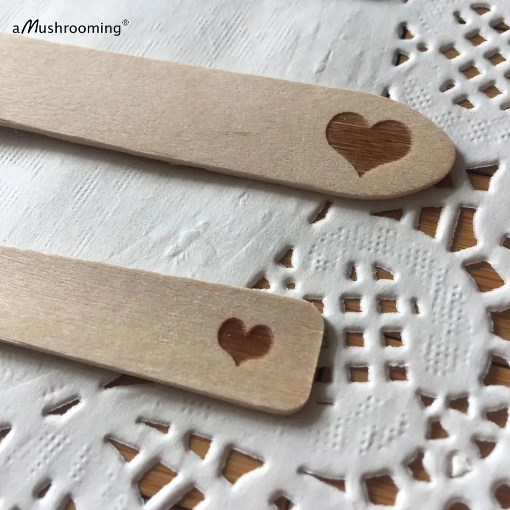 25 персонализированные деревянные одноразовые ложки десертные тематические