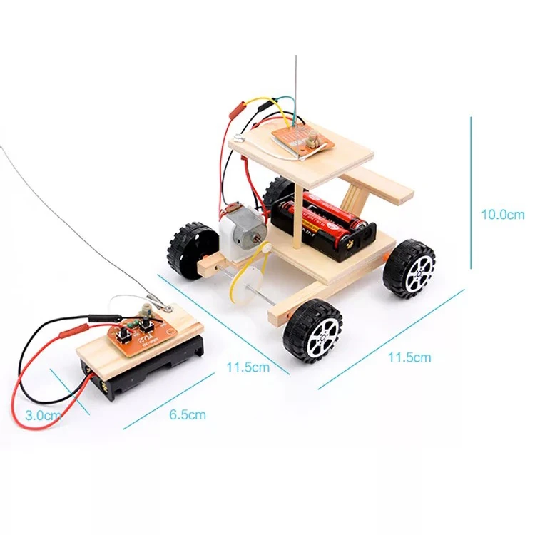 Diy Wireless Remote Control Racing Model Kit Wood Kids Physical Science Experiments Toy Set Assembled Car Educational | Игрушки и хобби
