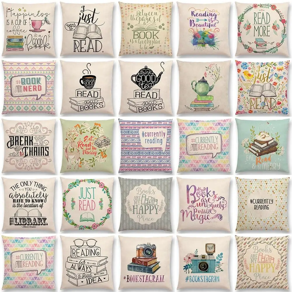 Новинка чехол в виде книги с кофейным рисунком льняное сиденье наволочка для