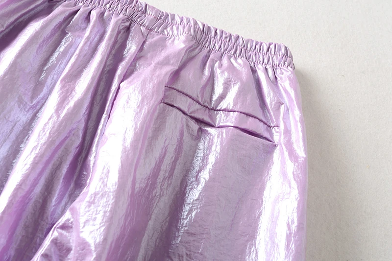 

Glossy Shiny Pants Women Casual Neon Pants Hip Hop Jogger Women High Waist Plus Size Loose Summer Thin Streetwear