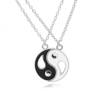 2pcs best friends necklace jewelry tai chi yin yang splice pendant necklace couples bff necklaces pendants soul sister gift