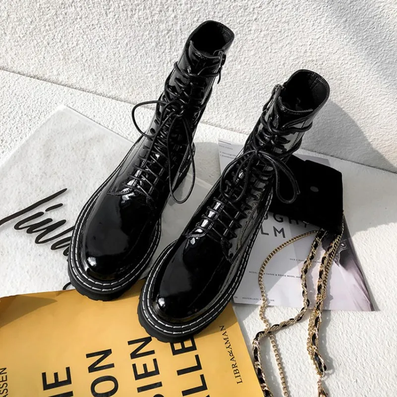 Женские ботильоны из коровьей кожи MLJUESE черные зимние ботинки для верховой езды с